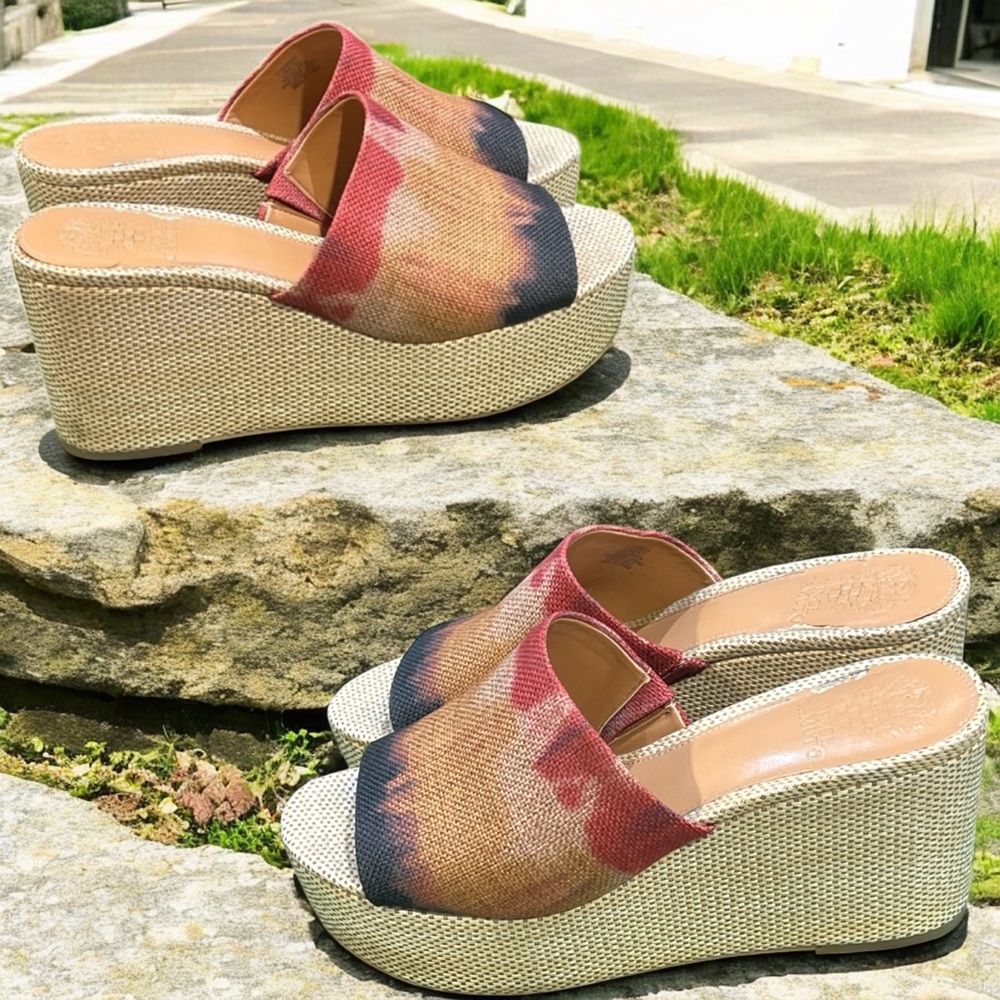 Vince Camuto 6 Gadgen Gypsy Stripe Wedge Platform Sandal.